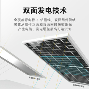 แผงโซลาร์เซลล์แบบสองหน้า Force Create Light Energy 720W โมโนคริสตัลไลน์ ประสิทธิภาพสูง กระจกสองชั้น - Product Image 2