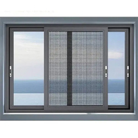 Ventanas Corredizas Horizontales de Aluminio Insonorizadas de Diseño Moderno con Malla de Seguridad para Balcón y Sala de Estar
