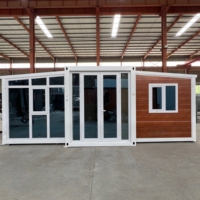 Maison conteneur préfabriquée mobile et extensible, résistante aux ouragans, 40 pieds x 20 pieds, 4 chambres, type « Granny Flat »