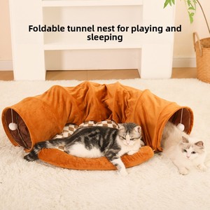 <span class=keywords><strong>Tunnel</strong></span> pour chat pliable et écologique - Jouet interactif amusant en forme de château pour chat, pour une utilisation en intérieur/extérieur toute l'année - Product Image 5
