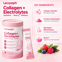 Complément alimentaire de beauté au collagène et aux électrolytes énergétiques de haute qualité pour femmes, poudre de créatine pour l'hydratation