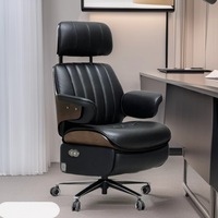 Fauteuil de direction de luxe en cuir de vachette, confortable et massant, idéal pour le bureau, la maison, la salle de sport et l'hôpital