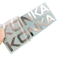 Autocollant en métal nickelé électrolytique avec logo, impression UV couleur personnalisée, décalcomanie fine durable, écologique, vente en gros