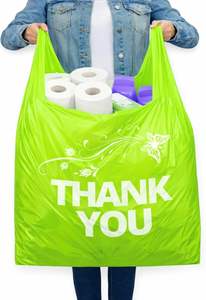 Sacs en plastique biodégradables surdimensionnés avec poignées, sacs en plastique blancs résistants pour la vente au détail, les supermarchés, emballage personnalisé - Product Image 3