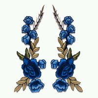 Créateur de mode fleur feuille broderie Applique bricolage vêtement Costume robe de mariée décoratif brodé Motif Patch autocollant