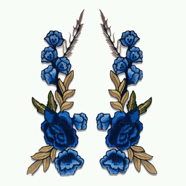 Lot De 2 Appliques Brodées Fleurs Perlées Pour Couture DIY | Dentelle Blanche Pour Robe De Mariée, Voile, Sac | Décoration 3D
