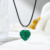 Pendentif en forme de cœur en acier inoxydable avec pierre précieuse naturelle, accessoires en cristal stéréo, fabricants