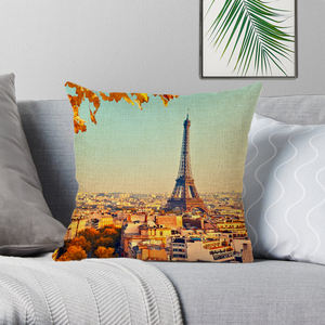 Alta calidad personalizado colorido arte moderno asiento cuadrado coche decoración impresa romántica París funda de almohada - Product Image 6
