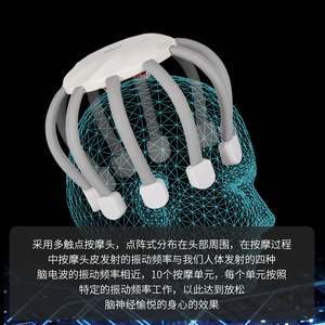 Masseur de tête intelligent à miroir croisé, à dix griffes vibrantes, pour la relaxation du cuir chevelu, rechargeable, en plastique, appareil de thérapie capillaire - Product Image 3