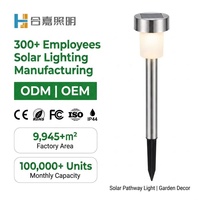 Lot de 10 lampes solaires d'extérieur pour allée, lampes solaires en acier inoxydable étanches pour l'extérieur, éclairage paysager LED pour allée, pelouse/jardin