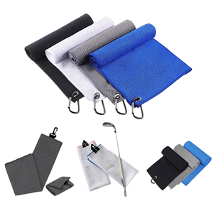 Hubei Yabee Textile Offre Spéciale Super doux 30*30cm noir microfibre gaufre Golf serviette pliable tissé Technique - Product Image 2