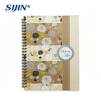 Carnet à spirale personnalisé 215x152mm, 80 feuilles, papier ligné, reliure spirale, couverture imprimée florale, papeterie scolaire et de bureau