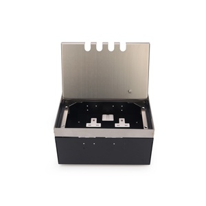 Caja de Piso Empotrada de Acero Inoxidable para Materiales de Piso de Mármol con Tomas de Corriente para Sistemas de Audio y Video - Product Image 4