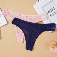 String de Femme en Dentelle Feuille d'Érable, Sous-Vêtements Unis pour Femme, Lingerie Sexy Respirante Évidée, Tanga Transparent en Dentelle