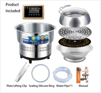 Cuiseur vapeur électrique à chauffage rapide et vapeur instantanée avec 2800W/3000W, pot et couvercle en acier inoxydable pour cuisine professionnelle