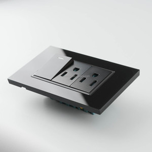 Lujo 118 Vidrio negro Acrílico 110V 220V Americano EE. UU. Estándar Luz moderna Interruptores y amortiguadores de luz simples planos - Product Image 3