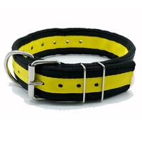 Collier de luxe classique en nylon solide pour chien Pitbull, laisse de 2 pouces avec éclairage LED, équipement d'entraînement robuste et résistant aux chocs