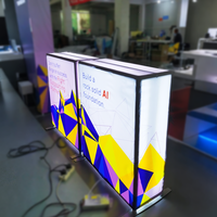 Support d'affichage en tissu tendu pour fond de scène 20ft x 10ft, en aluminium, avec éclairage LED, pour salons professionnels et expositions, mur d'arrière-plan rétroéclairé