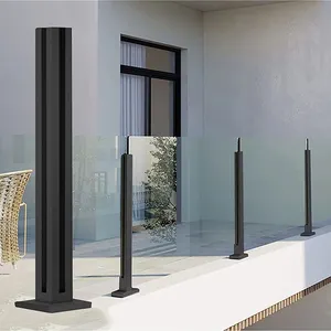 SZG Modern tasarım paslanmaz çelik Post balkon için 12mm üstsüz cam korkuluk