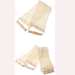 Fregador de tiras de sisal de fibra vegetal natural, Toalla de baño de estilo Simple, mango de madera, Mensaje de Limpieza Profunda, guante de ducha corporal - Product Image 5