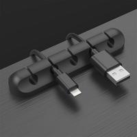 Clips de câble en silicone avec logo personnalisé, organisateur de câbles d'écouteurs USB, support adhésif pour câbles de bureau pour la maison et le bureau
