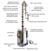 Alambic Électrique 50L pour Distillation d'Alcool Domestique, Type Brandy, avec Colonne de Rectification et Reflux, Extracteur d'Alcool