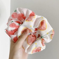 Mio Hot Selling Fruit Patroon Mode Stof Haar Scrunchies Schattige Perzik Kiwi Zoete Elastische Haarband Voor Vrouwen Meisjes