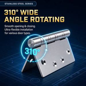 Bisagras Modernas de Acero Inoxidable de 4 mm de Espesor, Par de Bisagras para Puertas de Armario y Ventanas, 1, 2, 3 y 4 Pulgadas, Apertura de 180 Grados, Fácil Instalación - Product Image 4