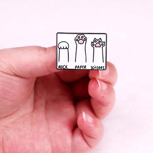 Rock, Papier, Schaar Kat Paw Broche, Een Boekenwurm Badge Accessoire Relatiegeschenken - Product Image 3