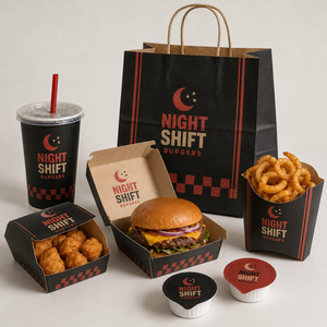 Cajas de papel para hamburguesas francesas con logo personalizado, para llevar pollo, contenedores desechables de calidad para comida rápida. - Product Image 1