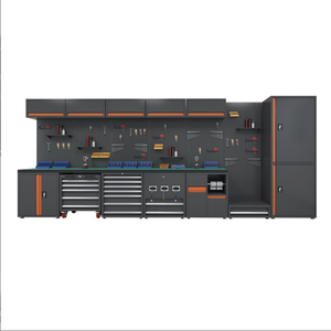 Industrial Metal Garage <b>Storage</b> System With Wall <b>Cabinets</b> and Modular Workbench for Workshop Warehouse Solutions TK-227 7-Drawer - Product Image 4