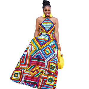 In Stock African Halter Dress Custom Made & Pleats Elegance | Alibaba.com