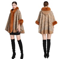 Magnifique poncho ouvert sur le devant en fausse fourrure pour femmes, cape, cardigan, châle