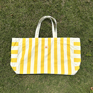 Bolsa de Compras de Lona de Algodón Grande Personalizada de Fábrica China, Hecha a Mano, Reutilizable, para la Playa - Product Image 3