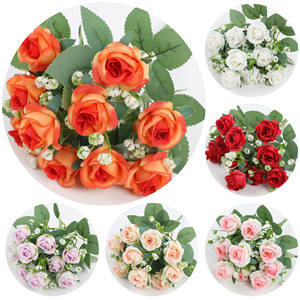 Bouquet de roses artificielles personnalisé de haute qualité <span class=keywords><strong>faux</strong></span> buissons de fleurs pour la décoration de <span class=keywords><strong>gâteau</strong></span> de roses de fête de <span class=keywords><strong>mariage</strong></span> - Product Image 3