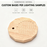 Base universelle personnalisable en bois d'hévéa pour lampe chauffe-bougie aromatique à minuterie et lampe de bureau d'ambiance