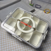 Boîte à plateaux NFS en plastique, couleurs et tailles personnalisables, boîte à collation compartimentée, boîte à charcuterie, écologique, compatible lave-vaisselle avec couvercle pour fruits et snacks
