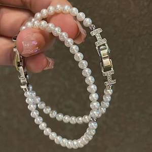 Pulsera de Perlas de Estilo Coreano de Moda para Mujer, Accesorios con Letras y Temperamento, de la Colección de Joyería de Lujo para Equipaje - Product Image 2