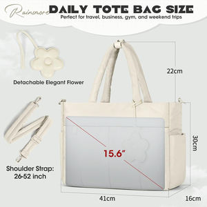 Borsa Ventiquattrore Grande Personalizzata da Insegnante o Infermiera Leggera Imbottita da Lavoro Trapuntata da Viaggio Tote Porta PC da Donna - Product Image 2