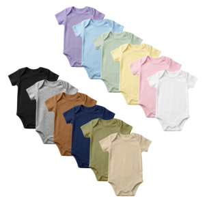 Tutina per Neonati in Puro Cotone 100% Lavorata a Maglia, Abbigliamento per Neonati a Maniche Corte, Body e Tutine per Bambini, Vendita all'Ingrosso Diretta dalla Fabbrica - Product Image 2
