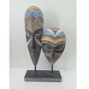ศิลปะพื้นบ้านงานฝีมือจากเรซินหน้าไม้แอฟริกันประติมากรรมศิลปะหน้ากากชนเผ่ารูปปั้นสำหรับตกแต่งบ้านอื่นๆเครื่องประดับโต๊ะ - Product Image 4