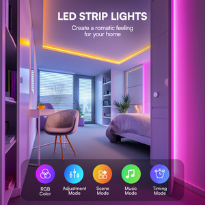 Hot Sale 2835 <b>RGB</b> LED Strip Light 15M for <b>Control</b> 24-Key Remote for Home Decor Copper Lamp Body App <b>Control</b> Mode - Product Image 2
