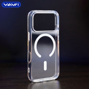 VAWI C028 Étui rigide transparent en PC antichoc pour <span class=keywords><strong>iPhone</strong></span> 12 <span class=keywords><strong>13</strong></span> 14 15 16 17 <span class=keywords><strong>Pro</strong></span> Max Étui de téléphone magnétique transparent avec boutons métalliques - Product Image 4