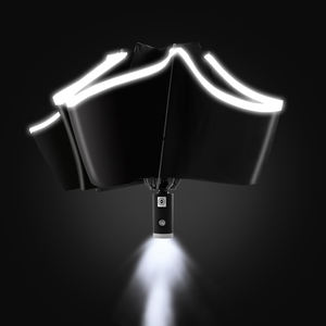 Оптовый рекламный Зонт с логотипом на заказ ветрозащитный светодиодный солнцезащитный Зонт 3 складной автоматический светоотражающий зонт с подсветкой для дождя - Product Image 1