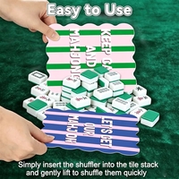 Set Kartu Pengacak Ubin Mahjong Amerika Kustom OEM Tahan Air dengan Tepi Bergelombang untuk Pecinta, Hadiah Thanksgiving Natal