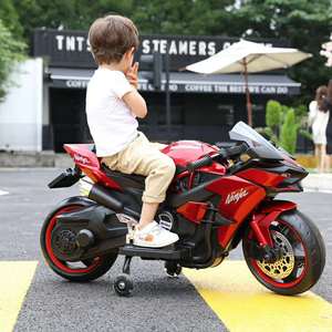 Motocicleta Eléctrica para Niños - Coche de Juguete Recargable de Doble Asiento para Niños, Motocicleta Grande para Montar - Product Image 4