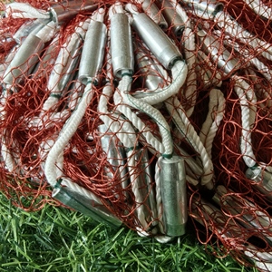 오렌지 나일론 멀티 강한 말 라인 수제 사용자 정의 아연 도금 중공 리드 드롭 바닥 접이식 PE 플라스틱 0.8mm 두꺼운 캐스트 그물 - Product Image 3