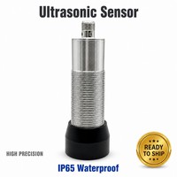 Capteur ultrasonique étanche 4m NPN PNP 4-20mA 0-10V RS485 2NPN 2PNP Types de sortie IP65 Réglable CE RoHS Moniteur de niveau de réservoir
