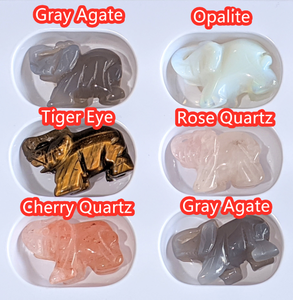 Đá Tự Nhiên Con Voi Trang Trí Pha Lê Khắc Động Vật Tăng Thạch Anh Tiger Mắt Malachite Turquoise Elephant Cho Zoo Lưu Niệm - Product Image 4