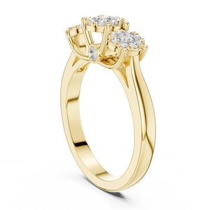 Anillo de Diamantes Dorado de Moda para Mujer, Aspecto Elegante y Brillante, Ideal para Bodas, Compromisos, Fiestas y Regalos - Product Image 1